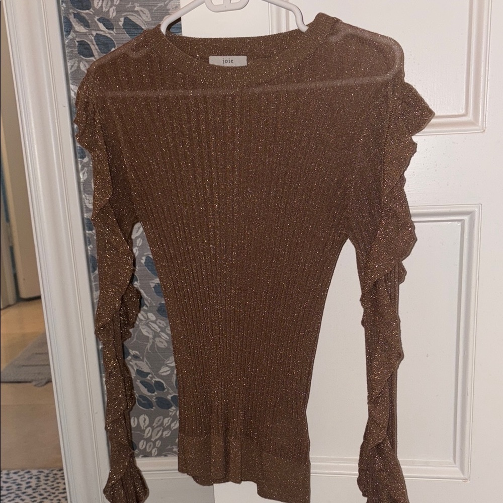 Joie Brown Glitter Blouse